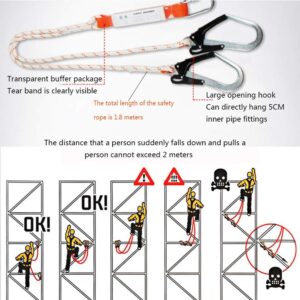 Safety Harnesses, Safety Harness Fall Protection, Fall Protection Harness, 1 D-Ring Industrial Anti-Fall Safety Belt, for Roof Tools of Rock Climbing, Construction Industry Tower