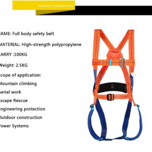Safety Harnesses, Safety Harness Fall Protection, Fall Protection Harness, 1 D-Ring Industrial Anti-Fall Safety Belt, for Roof Tools of Rock Climbing, Construction Industry Tower